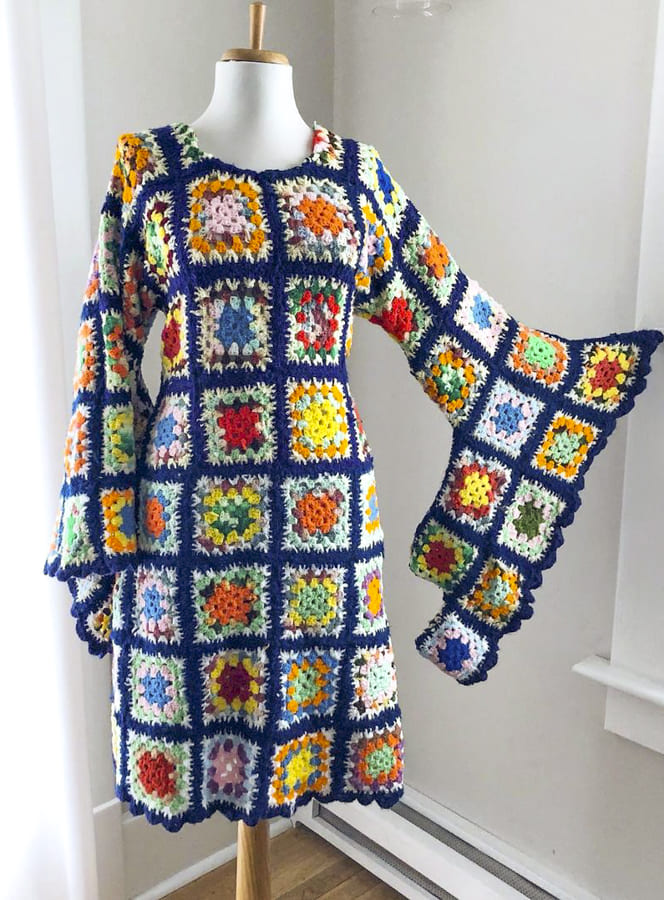 dresses made with crochet squares 1