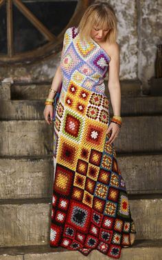 dresses made with crochet squares 6