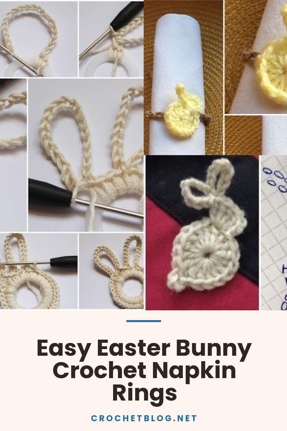 Easy Easter Bunny Crochet Napkin Rings