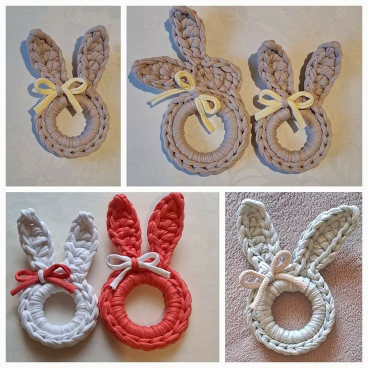 easter bunny crochet napkin ring