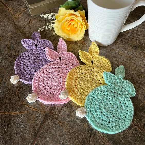 easter crochet coasters 6
