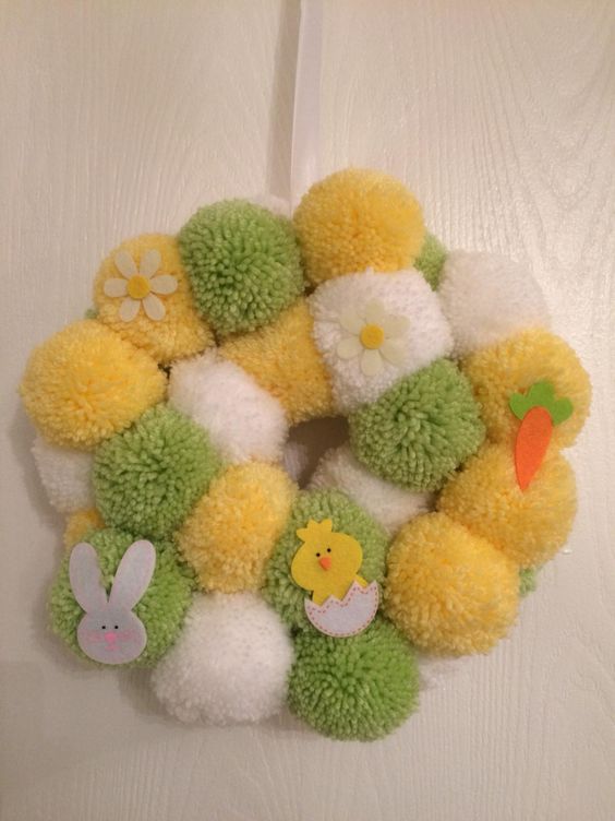easter decoration with pom poms 11