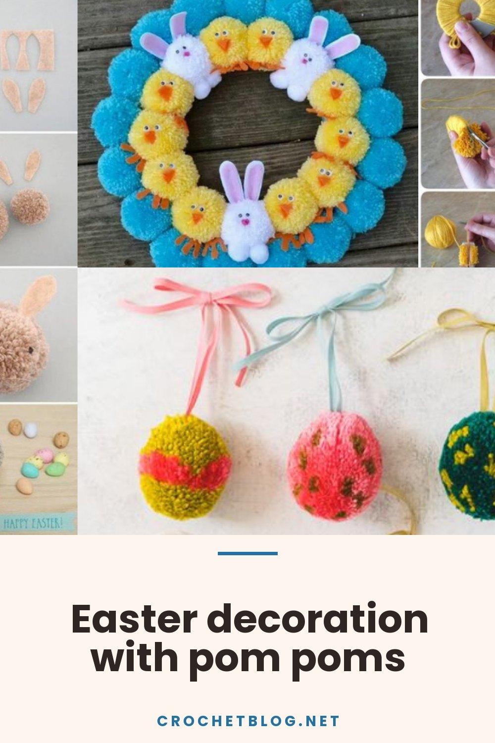 Easter decoration with pom poms