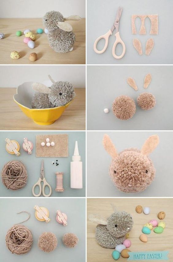 easter decoration with pom poms