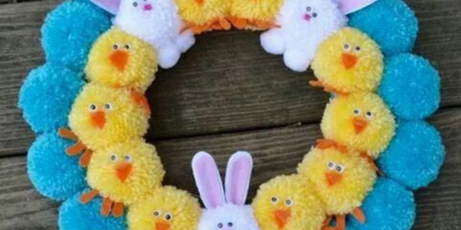 easter decoration with pompoms 15