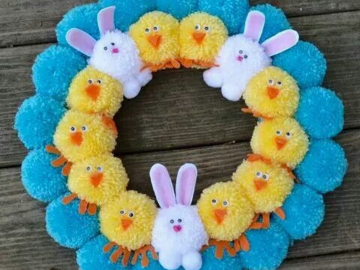 easter decoration with pompoms 15