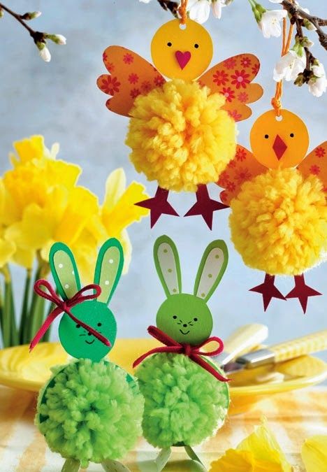 easter decoration with pompoms 5