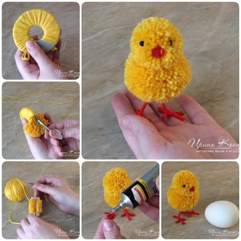 easter decoration with pompoms