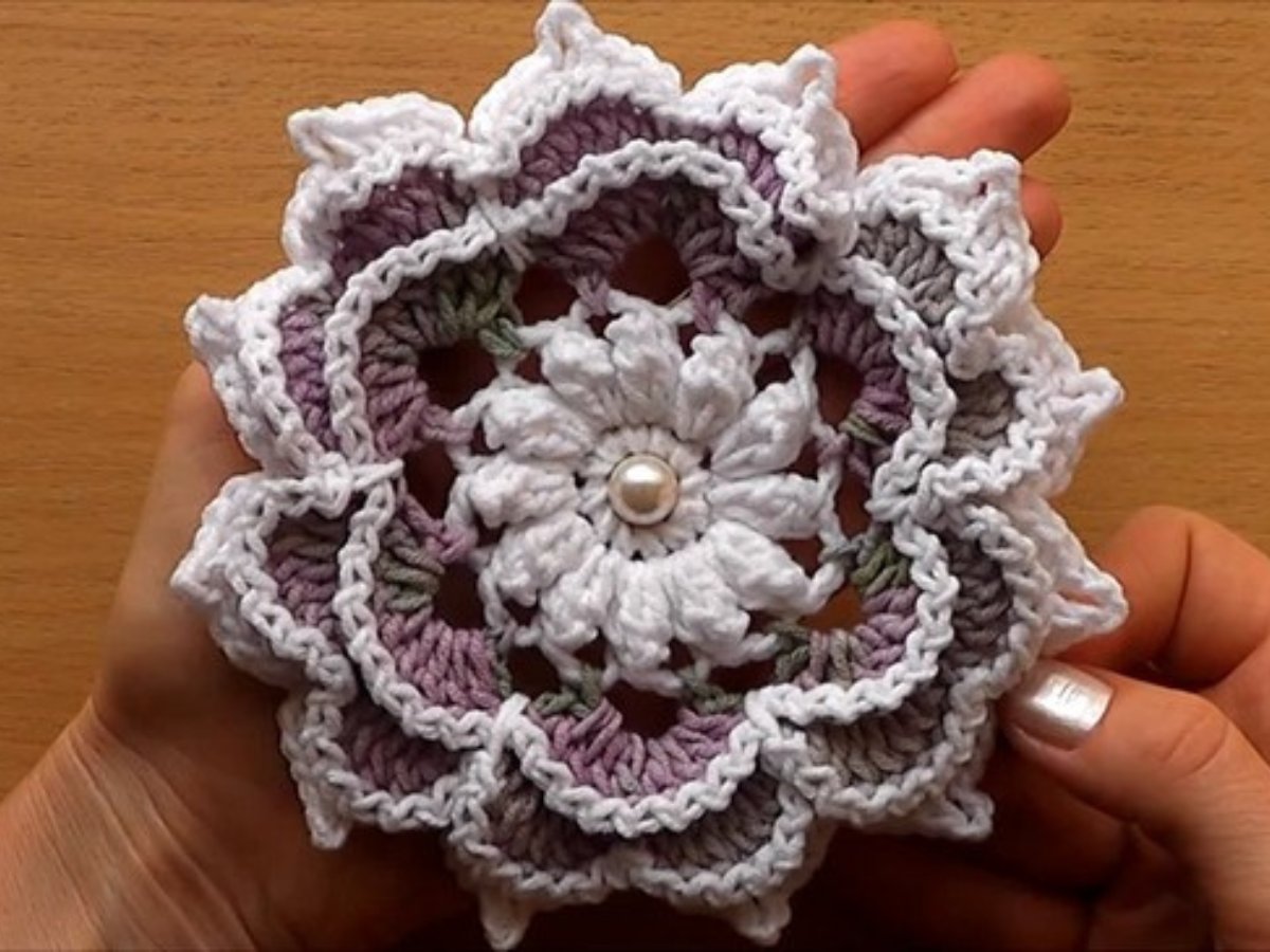 easy crochet flower tutorial video 6