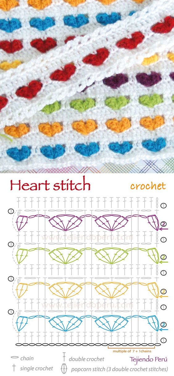 easy crochet heart pattern 2