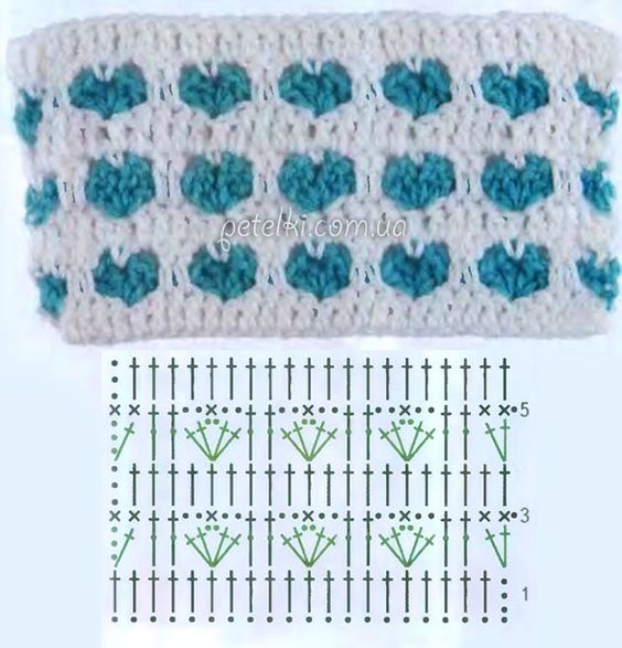 Easy Crochet Heart Stitch Pattern