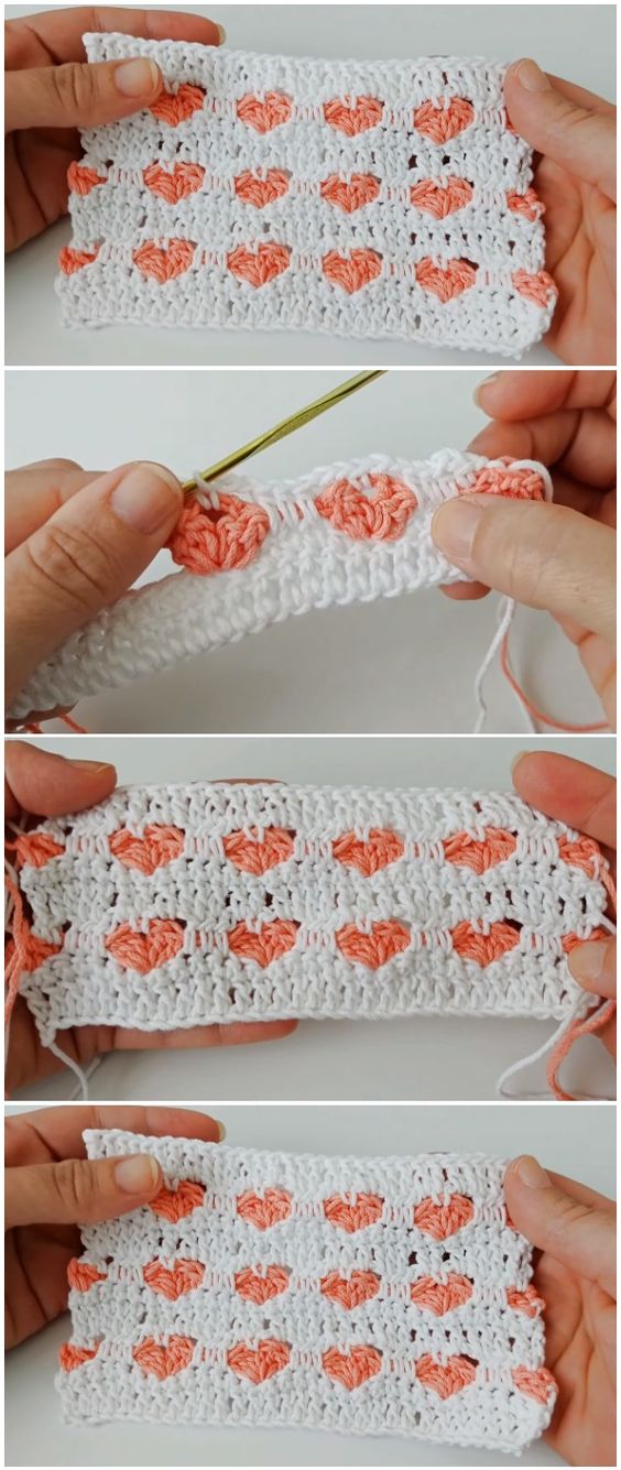 easy crochet heart pattern