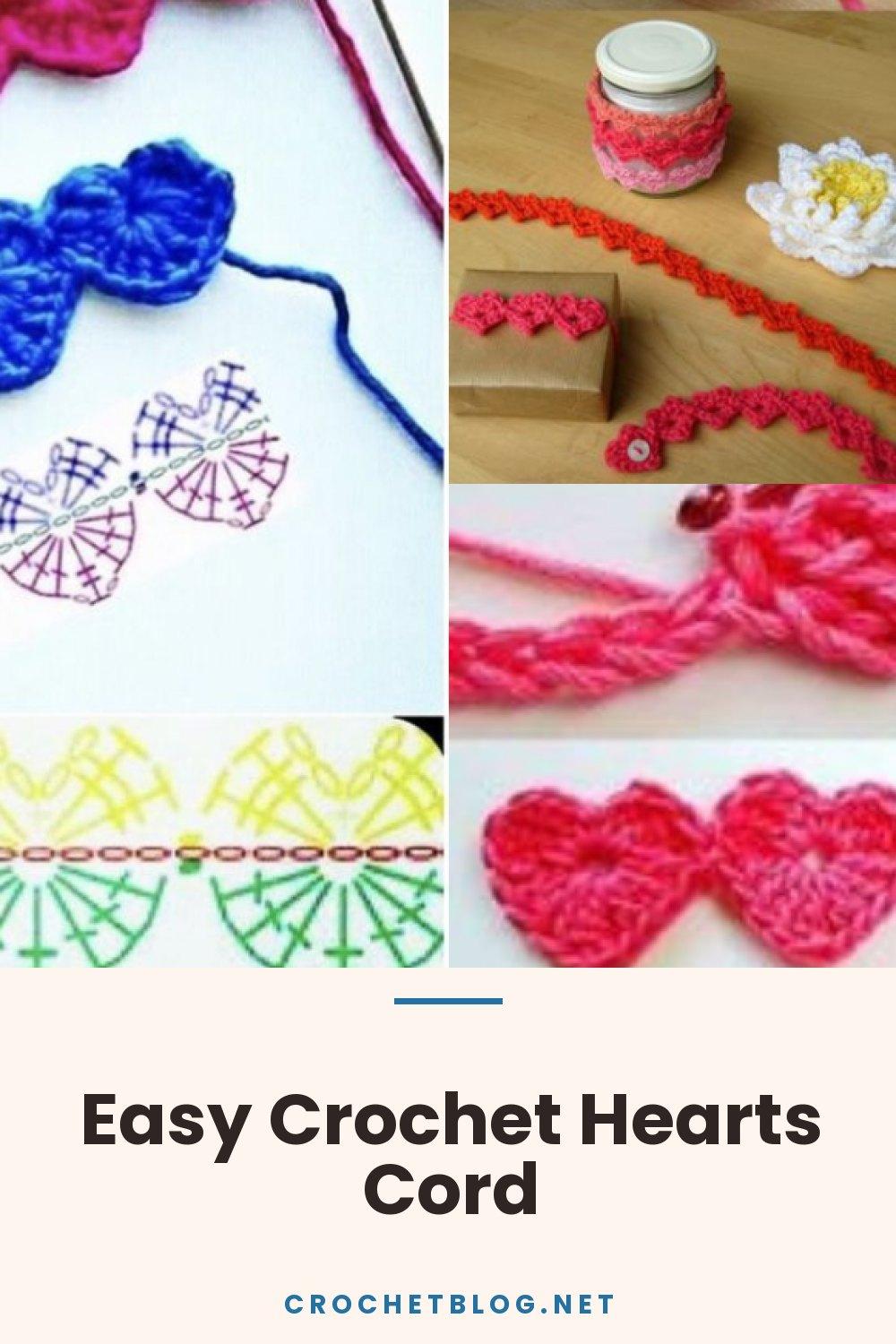 Easy Crochet Hearts Cord