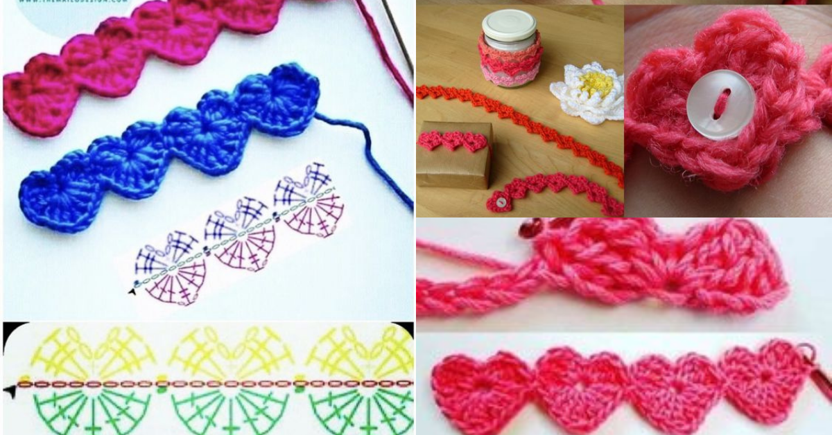 easy crochet hearts cord
