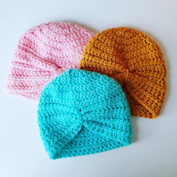 easy knit baby turban tutorial 1