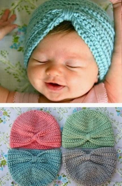 easy knit baby turban tutorial 2