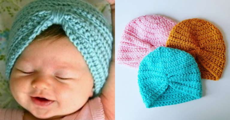 Easy Knit Baby Turban Tutorial