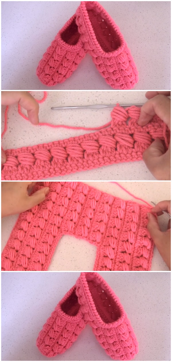 easy single fold crochet slippers 2