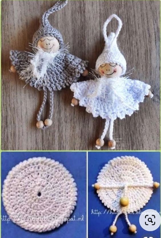 fairies made with crochet circles step by step 4