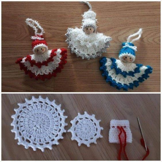 fairies made with crochet circles step by step 6