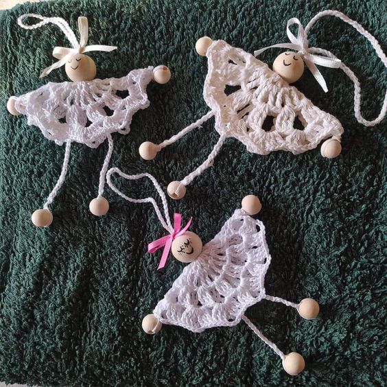 fairies made with crochet circles step by step