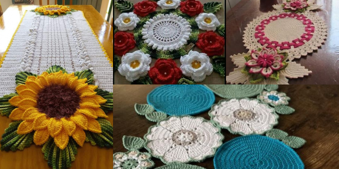 floral crochet table runner pattern