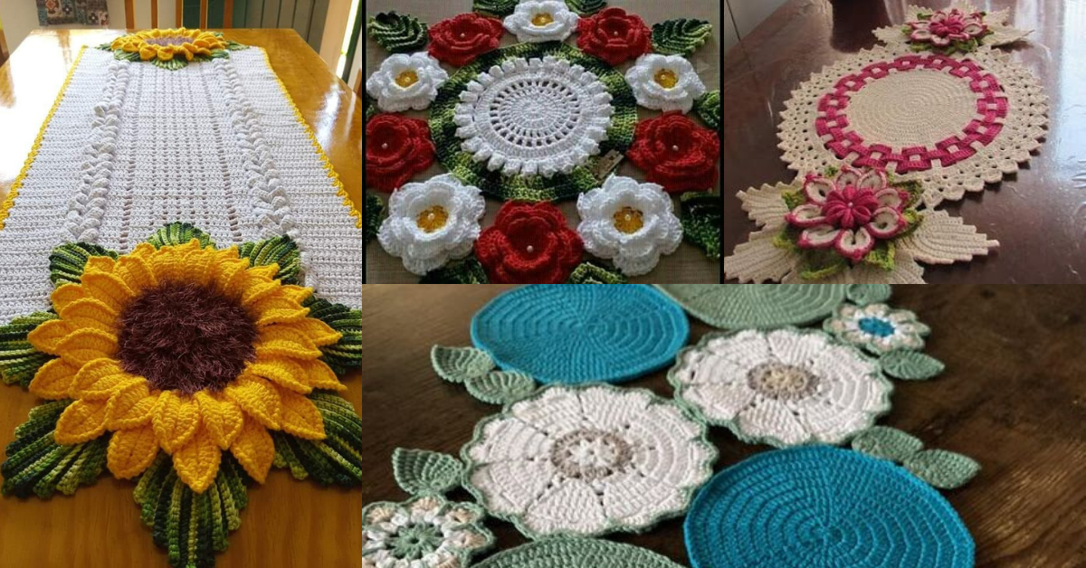 floral crochet table runner pattern