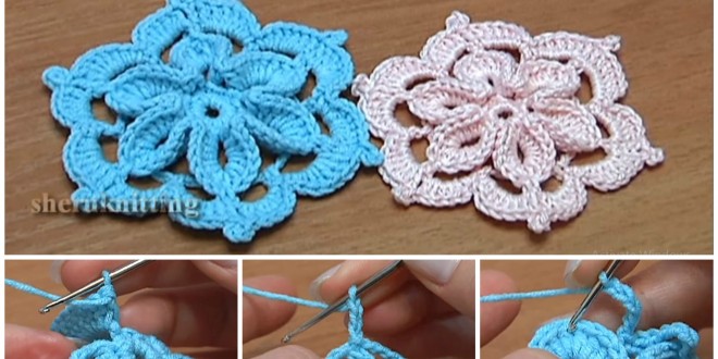flower crochet 3d center