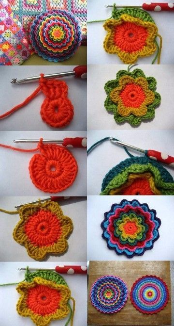 flower crochet pillow