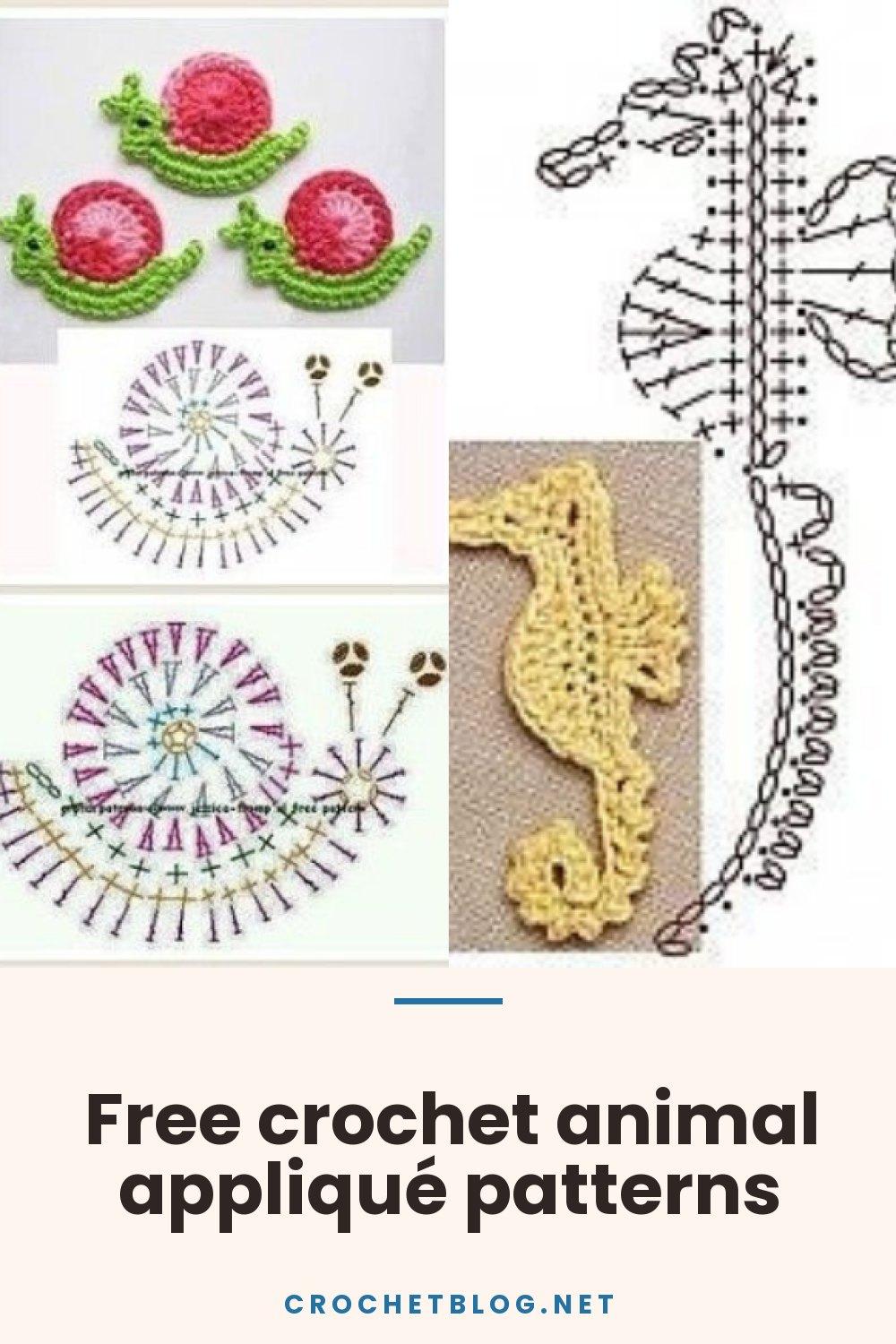 Free crochet animal appliqué patterns