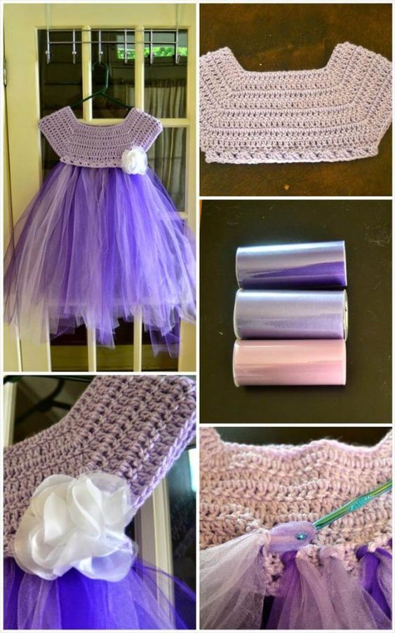girl dress with crochet top and tulle skirt ideas 1