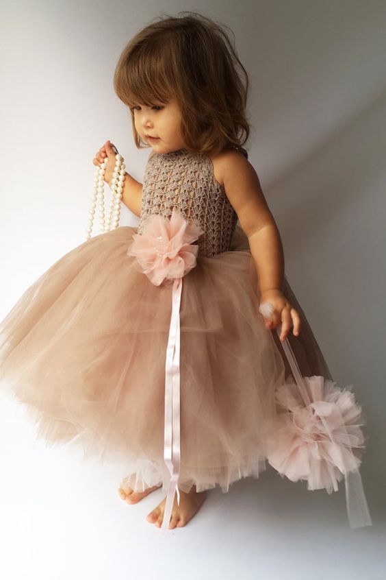 girl dress with crochet top and tulle skirt ideas 8