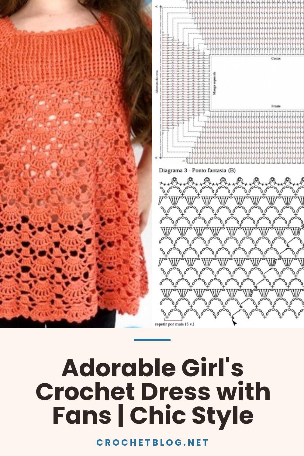 Adorable Girl's Crochet Dress with Fans | Chic Style