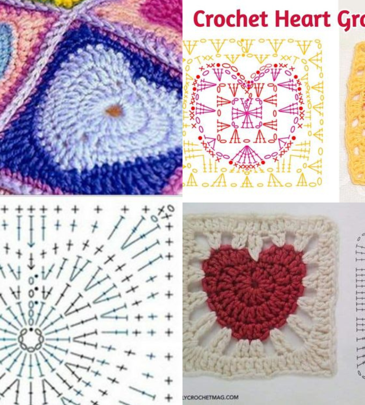 Crochet Heart Granny Square: Pattern and Ideas