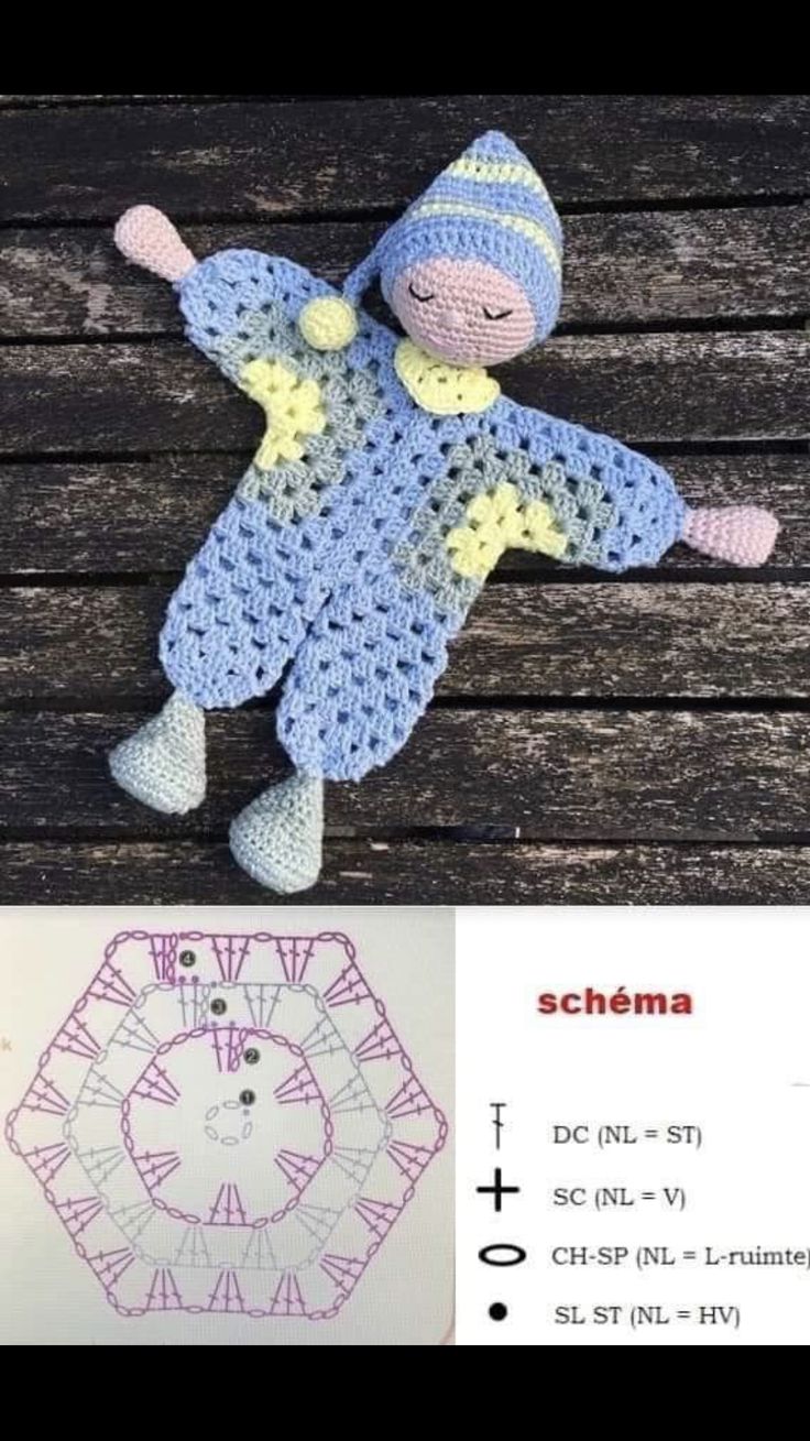 granny hexagon doll crochet patterns 2