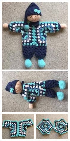 granny hexagon doll crochet patterns 4