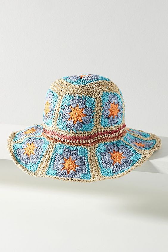 granny square bucket hat crochet 5