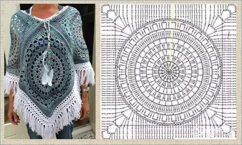 granny square crochet poncho pattern 3
