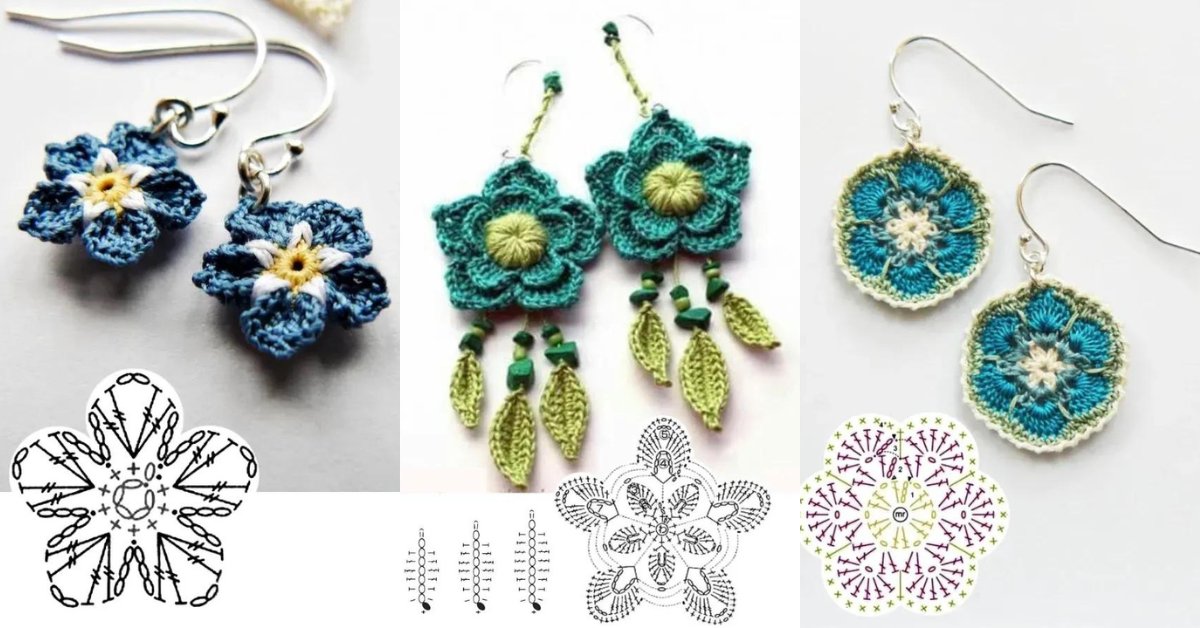 Wonderful Graphics Of Crochet Earrings With Flowers Wonderful Graphics Of Crochet Earrings With Flowers