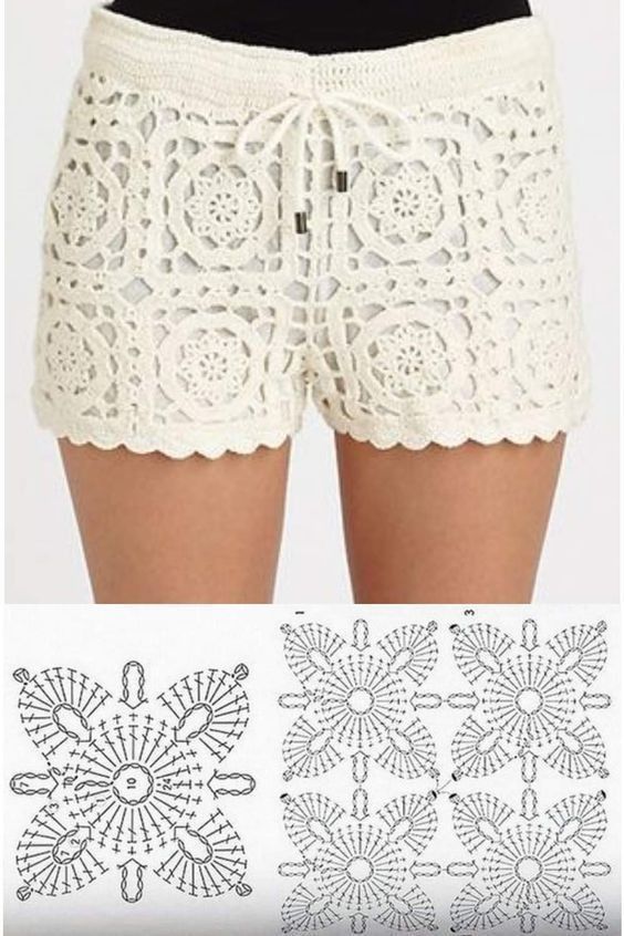 graphics of crochet shorts for the beach 10