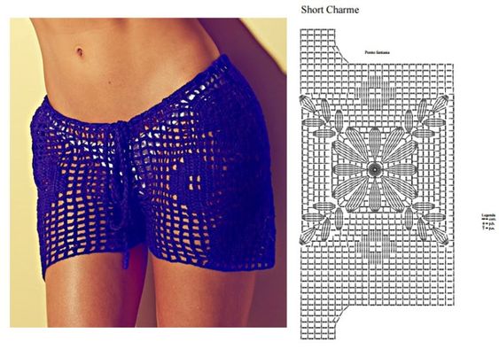 graphics of crochet shorts for the beach