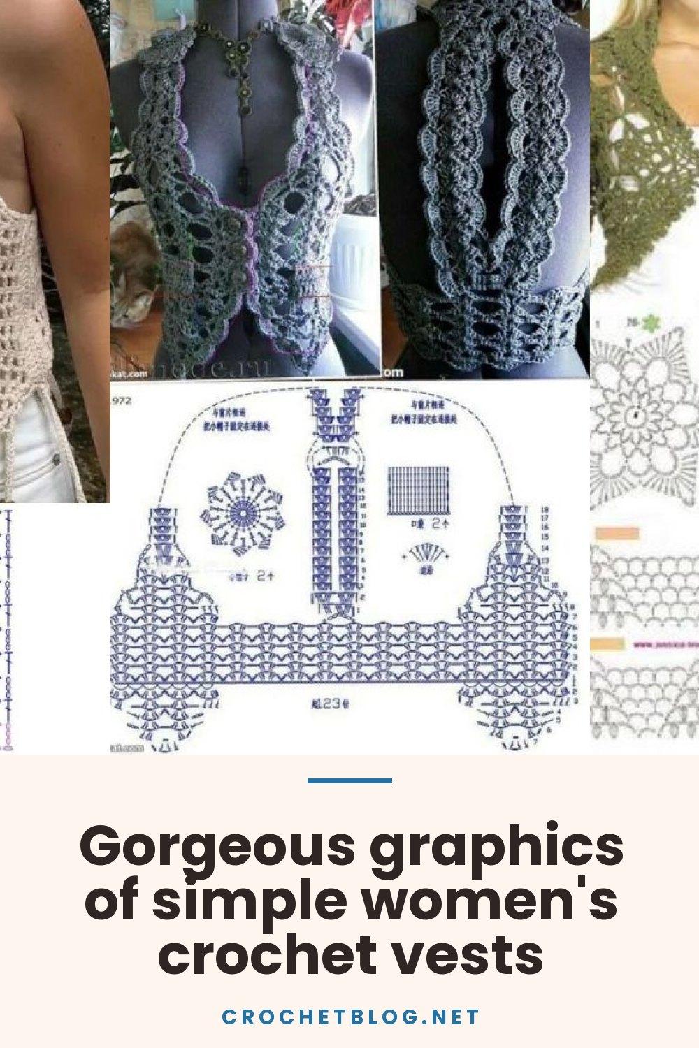 Gorgeous graphics of simple women's crochet vests