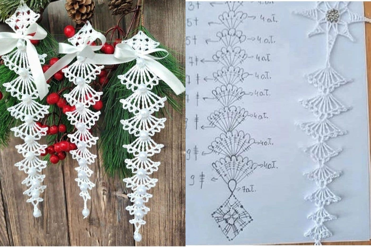 handmade christmas decorations in crochet