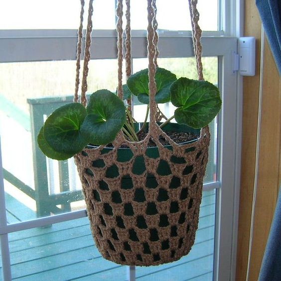 hanging pot holder free crochet 3