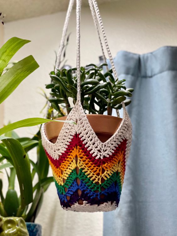 hanging pot holder free crochet 9
