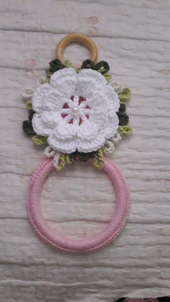 hanging ring towel holder crochet 4