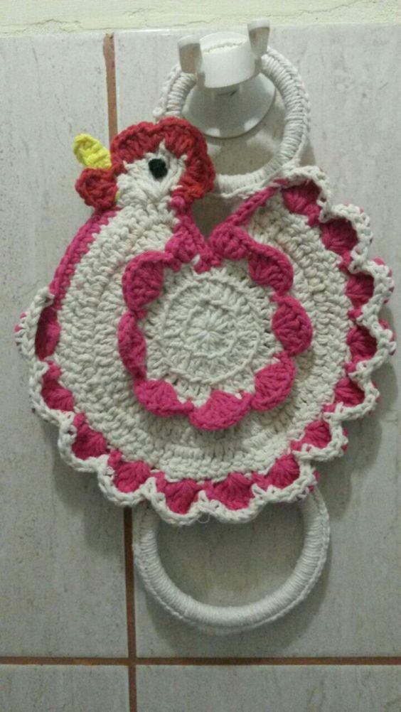 hanging ring towel holder crochet 9