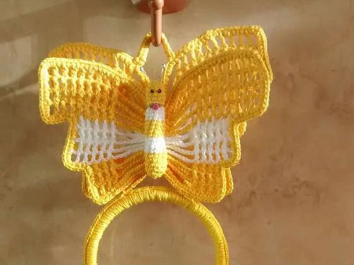 hanging ring towel holder crochet