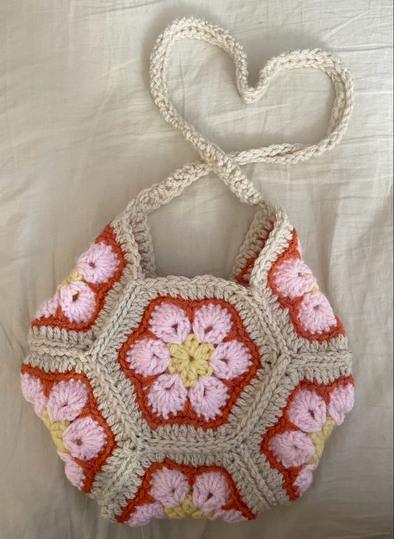 hexagon bag free crochet pattern 5