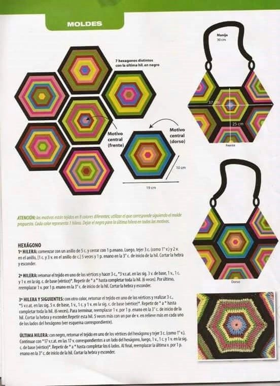 hexagon bag free crochet pattern 7